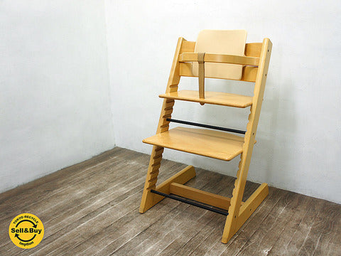 久々入荷の旧・廃盤フルベビーセット！ ノルウェー STOKKE / ストッケ社 ベビーチェアの元祖 木製ベビーガード&背もたれ付き！ 『 TRIPP TRAPP / トリップトラップ 』 ナチュラルカラー！