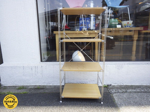 無印良品 MUJI タモ材 ステンレス ユニットシェルフ 4段　『 様々な生活シーンに役立つ無印のロングセラーアイテム☆ 』【買取と販売とレンタルのお店】