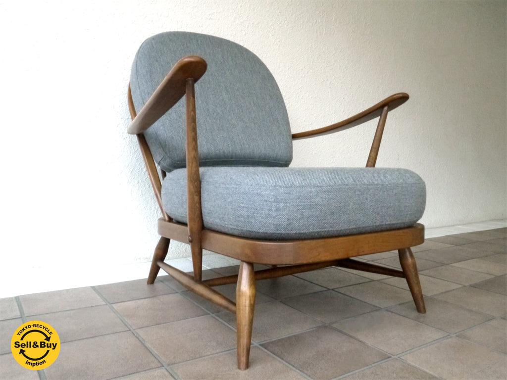 アーコール ERCOL 80's ビンテージ ウィンザーソファ WINSOR ラウンジチェア 希少 ブラウン コロニアル 英国 クッション&ウェービング新調済み！ イギリス 老舗家具メーカー UKアンティーク 新着商品 買い取りしました！