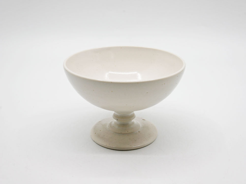 岡田直人 コンフィチュールカップ 足付カップ 白磁 ホワイト Φ11cm 現代作家 中古品 買い取りしました。