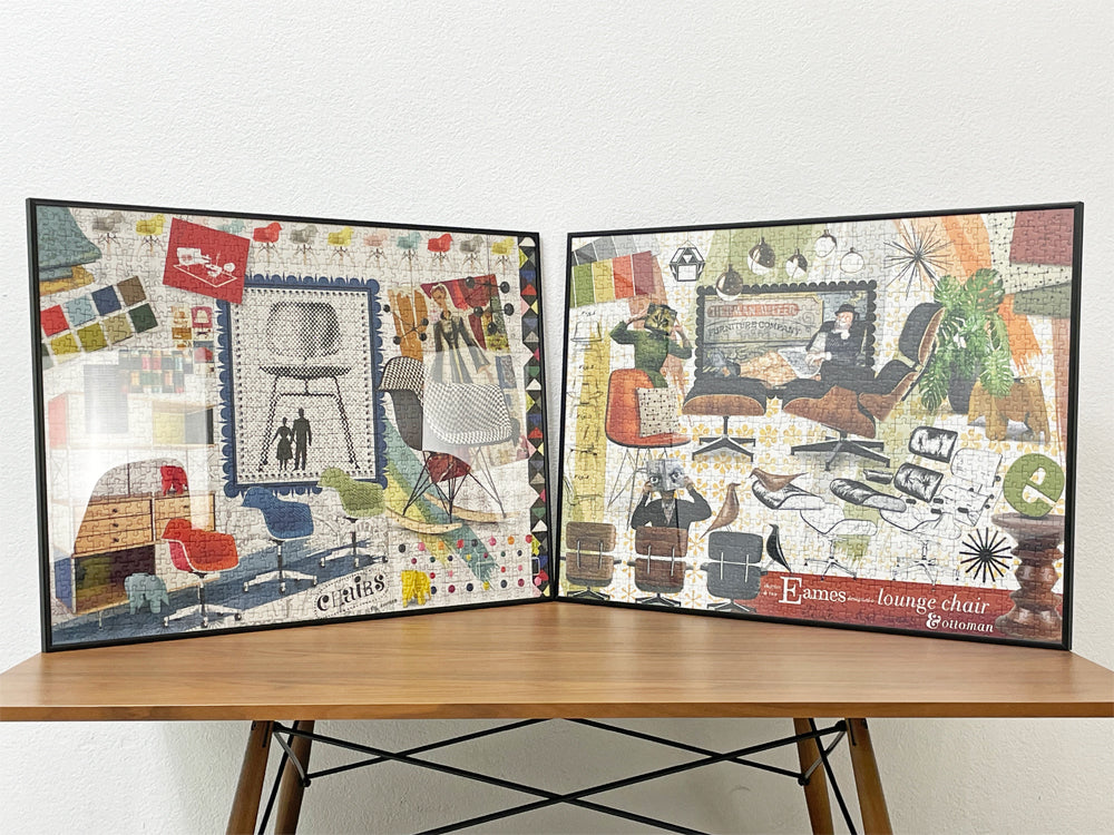 ラベンスバーガー Ravensburger ジグソーパズル 1000ピース イームズ・クラシック・デザインズ C&R.イームズ Eames アートパネル 額装品 2点 中古品 買い取りしました。