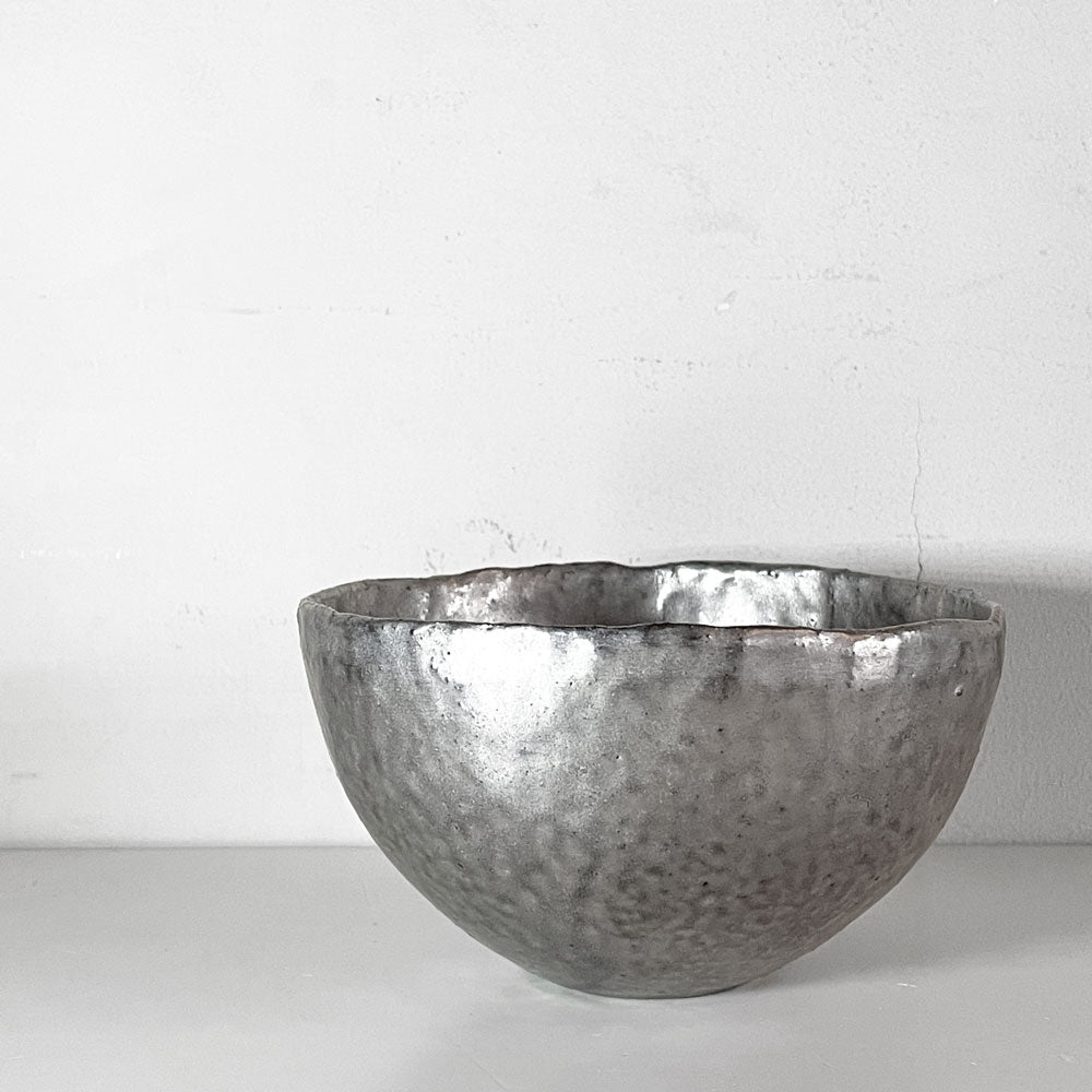 【自由が丘店】村上躍 銀彩椀 カフェオレボウル W13.5cm 陶芸家 現代作家 買取させていただきました。
