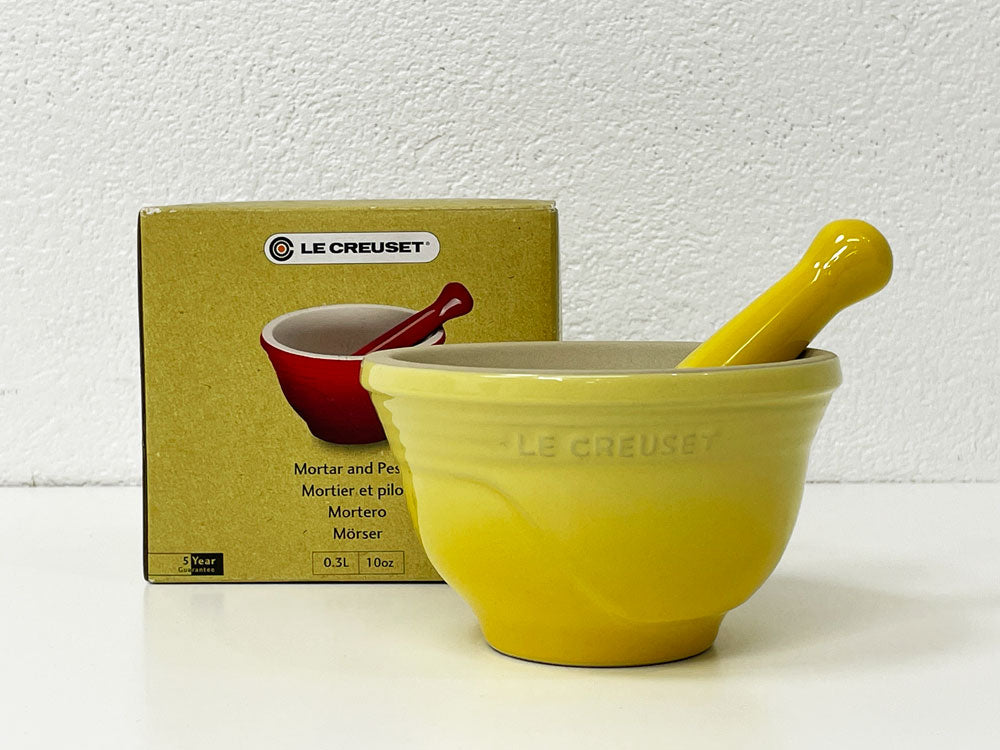 ルクルーゼ LE CREUSET モーター＆ペッセル MORTER & PESTLE すり鉢 すりこぎ ソレイユ ストーンウェア フランス 箱付き 美品 買い取りしました。