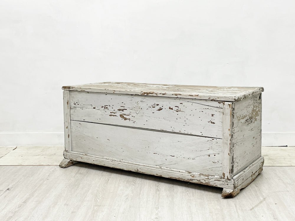 フランスビンテージ French Vintage 木製 ブランケットボックス ウッドボックス ベンチ ペインテッド シャビーシック 収納箱 店舗什器 中古品 買い取りしました。