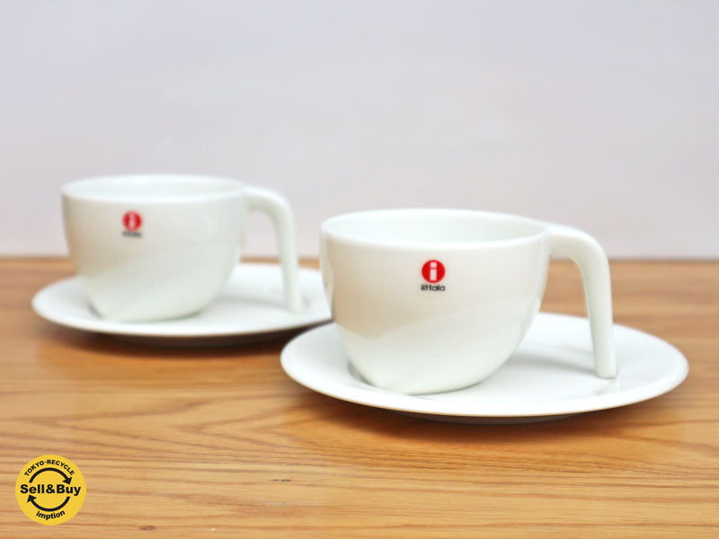 イッタラ iittala エゴ Ego カップ&ソーサー C＆S ホワイト ステファン・リンドフォース 廃番  2客 中古品  買い取りしました。経堂店 出張買取もお任せ下さい。