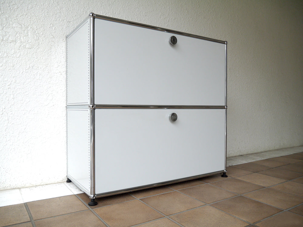 ユーエスエムハラーシステム USM Haller 1×2 サイドボード W786 ライトグレー 定価￥141,169+α サイドパンチングパネル カスタム仕様 シェルフ キャビネット オフィス家具 MoMA スイス製 新着商品 買い取りしました。