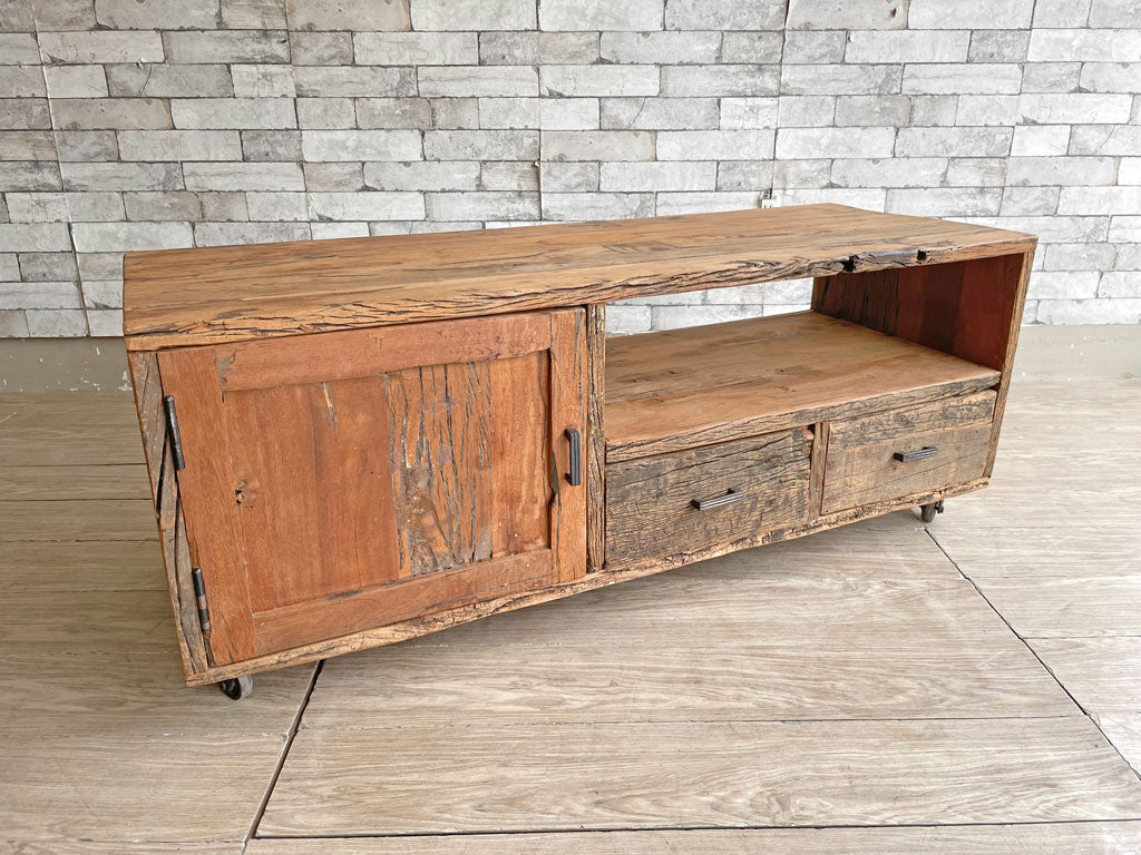 ジャーナルスタンダードファニチャー journal standard Furniture ブレダ BREDA TVボード AVボード 古材 無垢材 廃番 キャスター＆立脚 中古品 買い取りしました。