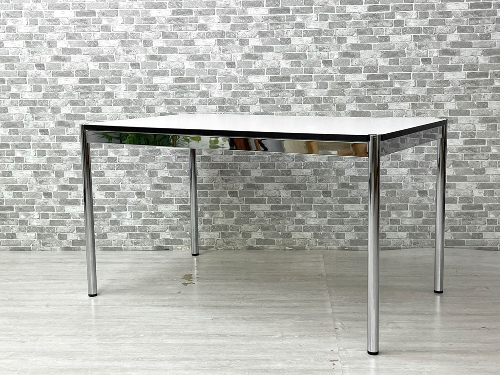 USMモジュラーファニチャー USM Haller USMハラーテーブル ワーキングデスク ダイニングテーブル W125 アジャスター ホワイトラミネート 高さ調整機能付 モダンデザイン 中古品 買い取りしました。