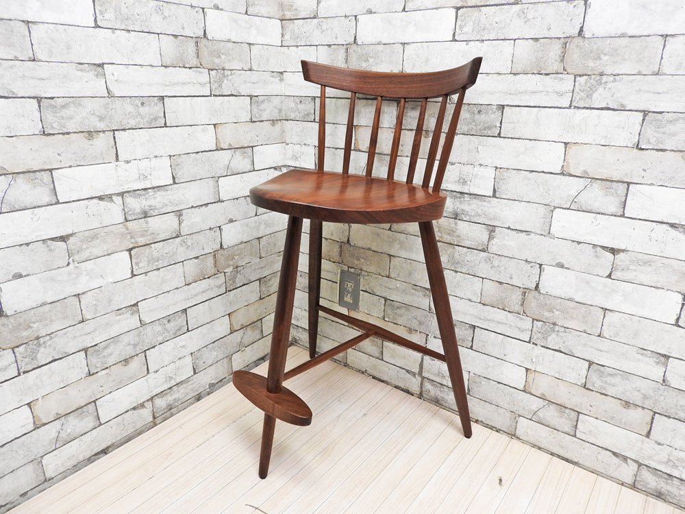 桜製作所 ミラチェアH MIRA CHAIR ジョージ・ナカシマ George Nakashima カウンターチェア ウォールナット無垢材 焼印入り 中古品 買い取りしました。