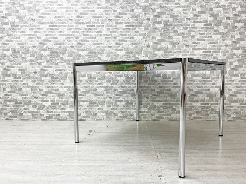 USMハラー USM Haller モジュラーファニチャー USMハラーテーブル ダイニングテーブル W100cm ブラックウッド天板 スクエア天板 高さ調整機能付 モダンデザイン  中古品 買い取りしました。