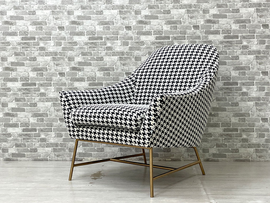 フランフラン Francfranc オウゲンチェア AUGEN CHAIR ラウンジチェア ファブリック 千鳥格子柄  買い取りしました。