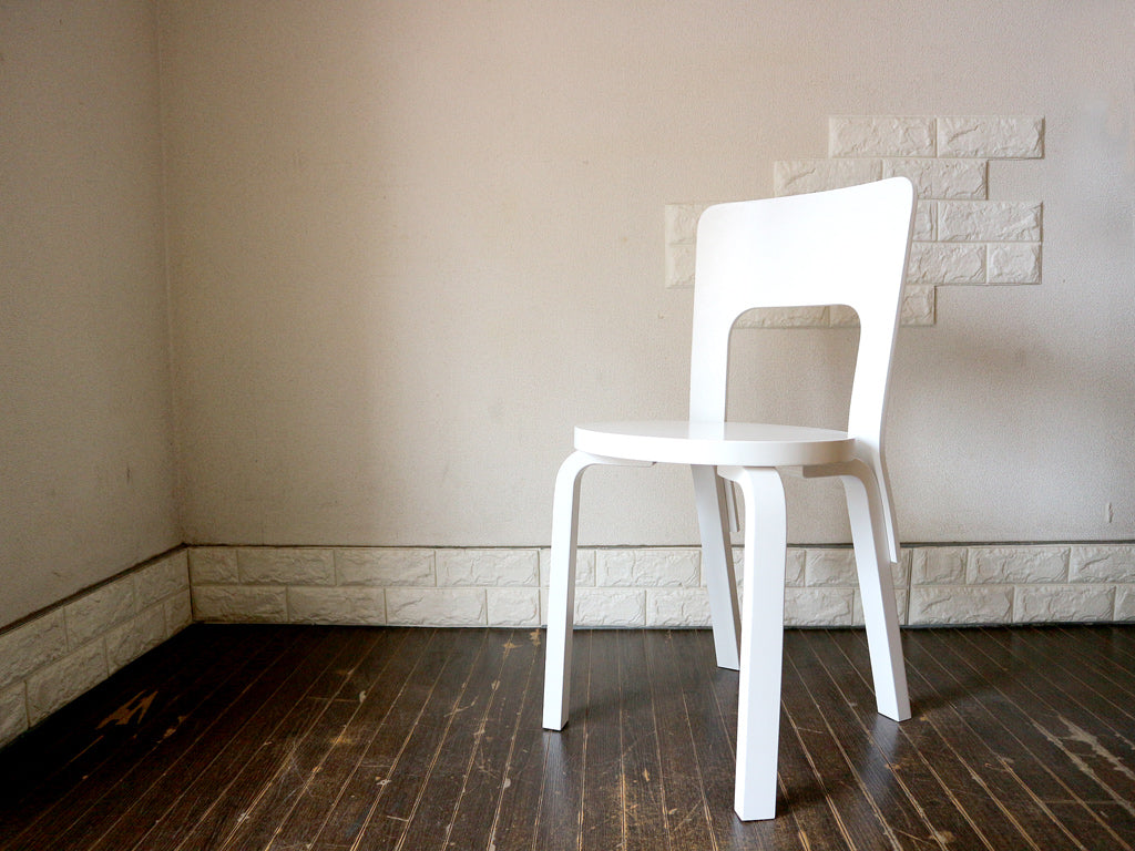 アルテック Artek チェア66 CHAIR66 ダイニングチェア デスクチェア アルヴァ・アアルト Alvar Aalto バーチ材×ホワイトラッカー 北欧 中古品  買い取りしました。