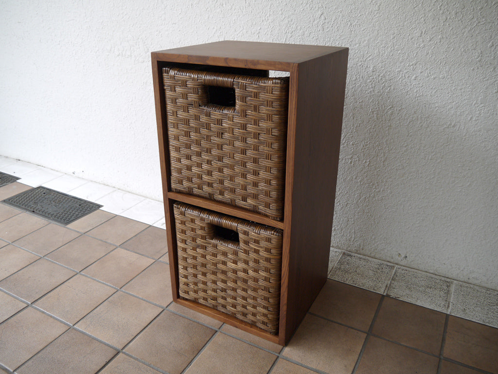 エーフラット a.flat キューブ ユニットキューブ オープンシェルフ ラタン ボックス ドロワー 1×2 アッシュ無垢材 中古品 買い取りしました。