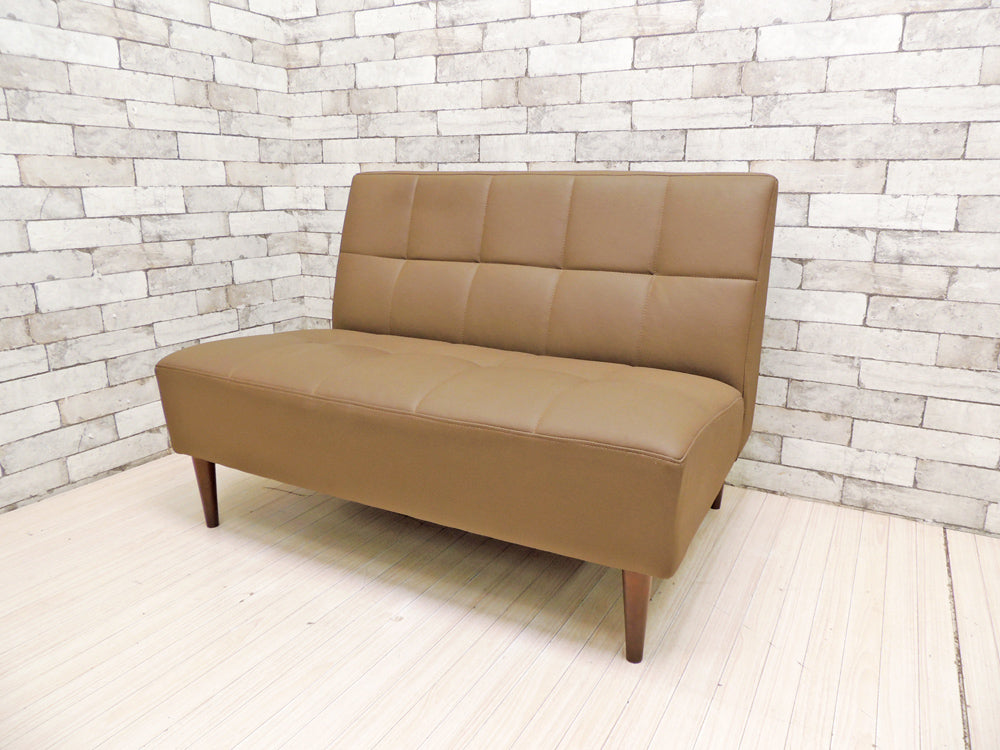 ビーカンパニー B-company キャロル CAROL 2人掛けソファ PVCレザー ブラウン レトロスタイル 定価：￥45,100-  中古品 買い取りしました。