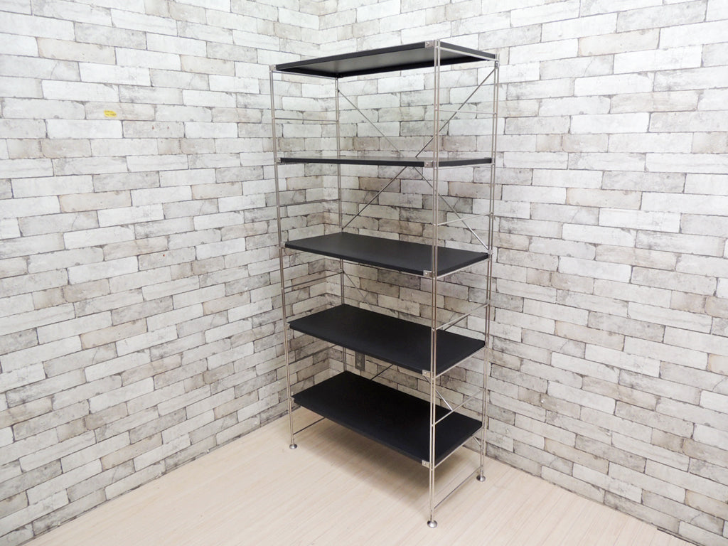 無印良品 MUJI ステンレスユニットシェルフ ワイド 大 サイズ スチールブラック 棚板 5段 W86cm 中古品 買い取りしました。