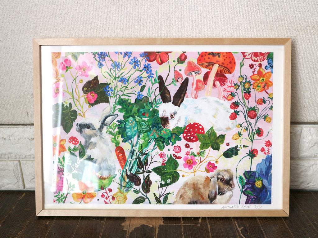 ナタリー・レテ Nathalie Lete ラビット rabbit ウサギ デジタルプリント 50×35cm H.P.FRANCE取扱 定価￥44,000- 中古品  買い取りしました。