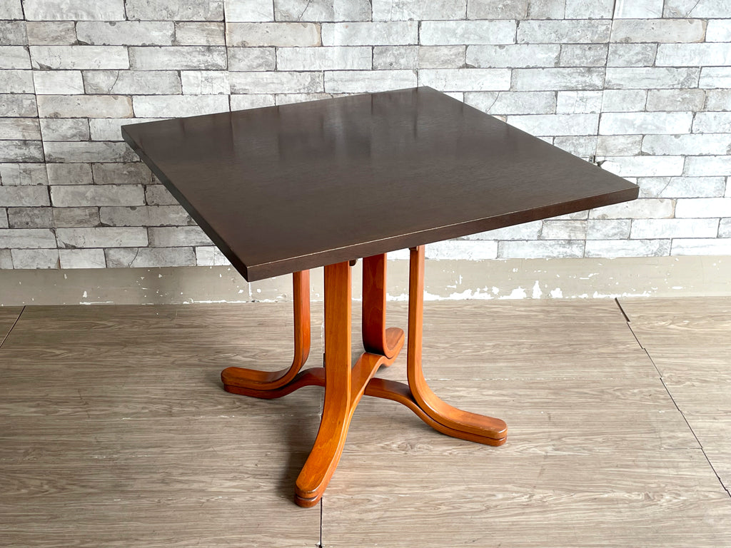 クラフトデザイン 木製 ダイニングテーブル カフェテーブル スクエア天板 W85cm トーネット社プライウッドレッグ リメイク家具 中古品 買い取りしました。