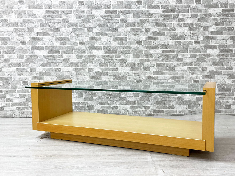 アクタス ACTUS ガラストップセンターテーブル ローテーブル W99.5 ビーチ材 モダンデザイン 中古品 買い取りしました。