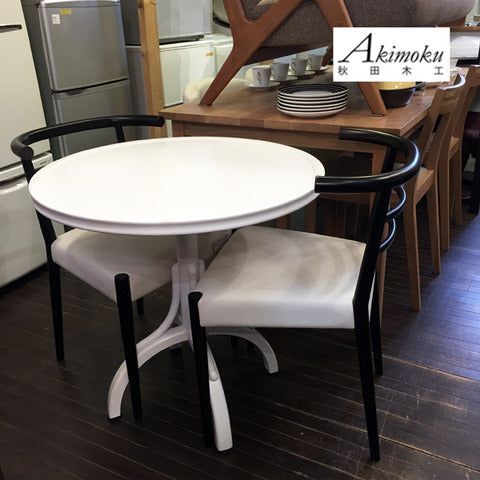 秋田木工 T-120 ラウンド ダイニングテーブル & M-002 ダイニングチェア ～ 曲線が作り出す優美なフォルムと機能性。【買取と販売とレンタルのお店】