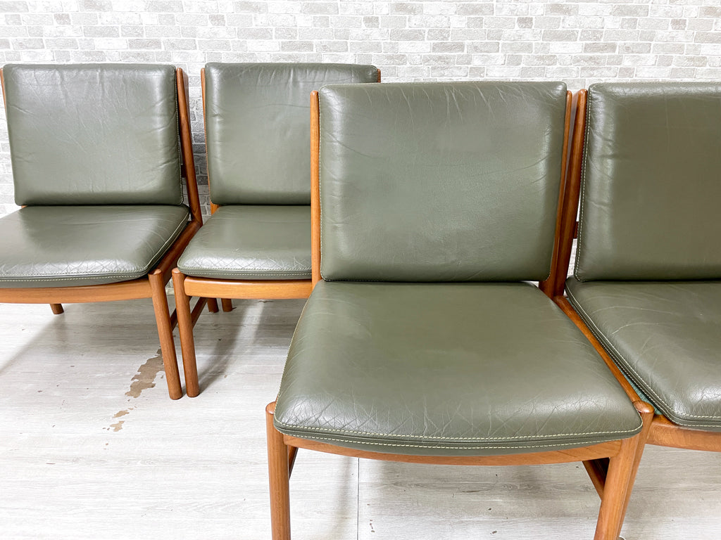 日田工芸 Hita Craft マキシム maxim アームレスチェア チーク材 ダイニングチェア 本革 レザー ラウンジチェア ジャパンビンテージ 北欧スタイル 4脚  買い取りしました。