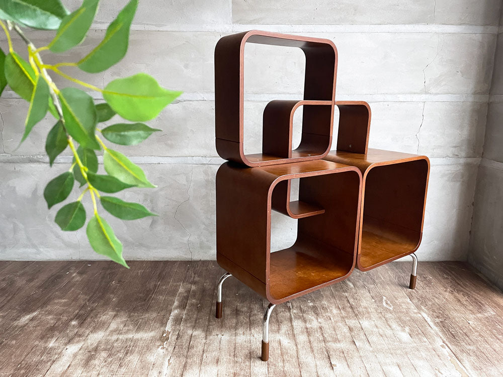 ミッドセンチュリースタイル オープンラック シェルフ パーテーション プライウッド ブラウン 中古品 買い取りしました。