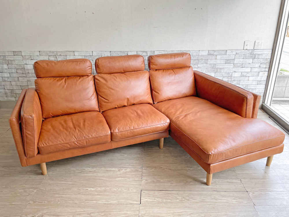 アクタス ACTUS ファイブ・バイ・ファイブ five by five デュベル DUBBEL カウチソファ R-8512 別売りヘッドレスト付き W230cm 本革 定価￥559,900- 中古品 買い取りしました。