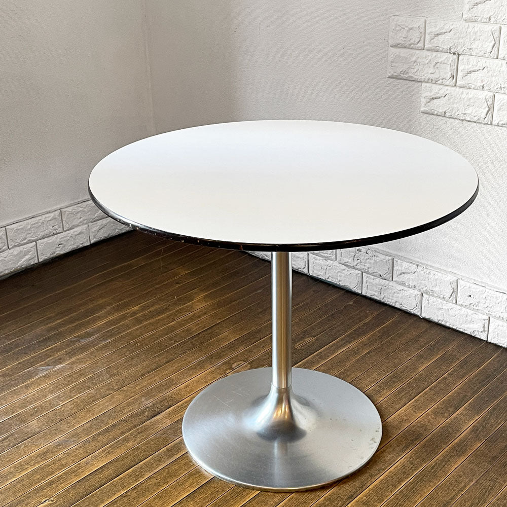 【経堂店】ミッドセンチュリーモダンデザイン ラウンドテーブル カフェテーブル センターテーブル ホワイト Φ74cm ビンテージ 買取させていただきました。