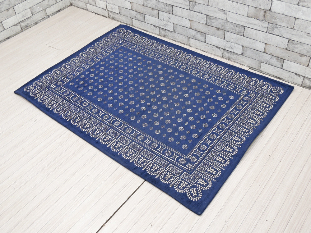 アクメファニチャー ACME Furniture フラワーバンダナラグ Flower Bandanna Rug ブルー 140×100cm ノスタルジックデザイン  中古品 買い取りしました。