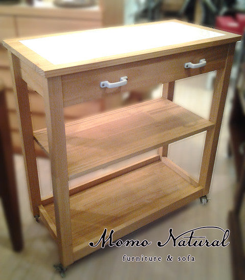 ～料理は幸せの魔法～ MoMoNatural ( モモナチュラル ）‟LANDシリーズ” 『 タイルトップキッチンワゴン 』 入荷！ 【買取＆販売＆レンタル】