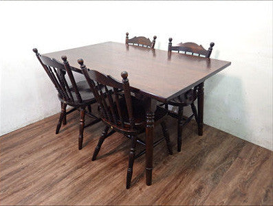 松本民芸家具 A型 ダイニングテーブル １６型スピンドルチェア #72リーチ型チェア ミズメザクラ 無垢材 ～ 熟練の職人が表現する一生ものの家具　【買取と販売とレンタルのお店】