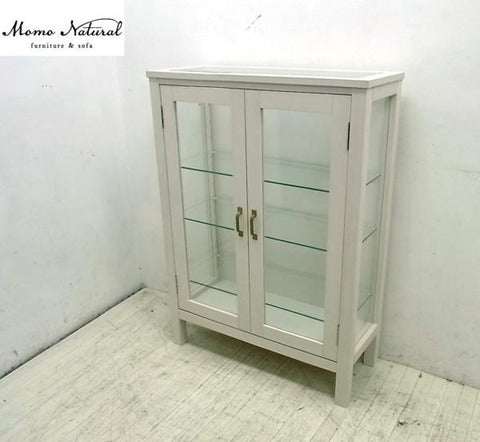 透け感とホワイトペイントが織りなす、きちんと感～廃盤 Momonatural CoCoシリーズ ガラスケース ショーケース キャビネット【買取と販売とレンタルのお店】