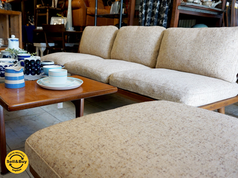 トラックファニチャー TRUCK FURNITURE CS SOFA 3pソファ & オットマン ナラ無垢材フレーム ライトブラウン ～流行って何？そんなものに左右されないのがTRUCKの強み～ 【 買取と販売とレンタルのお店 】
