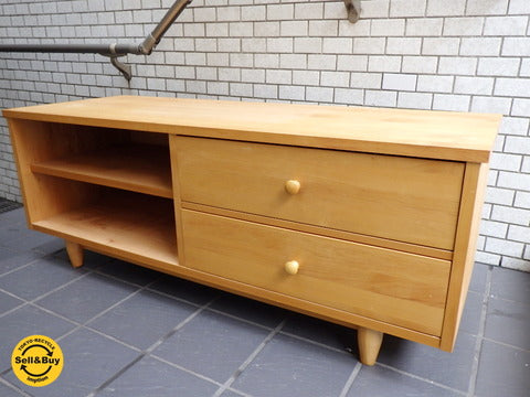 MOMO natural モモナチュラル COMO コモ 120ｃｍ LOW BOARD AVボード ナチュラル ～ アルダー材の魅力がいっぱいの素敵なAVボード