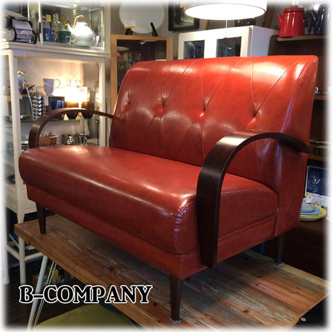 ◎経堂店 その気品は優しくそして柔かく～ B-COMPANY ビーカンパニー クールベレザー 2Pソファ レンガ【買取と販売とレンタルのお店】