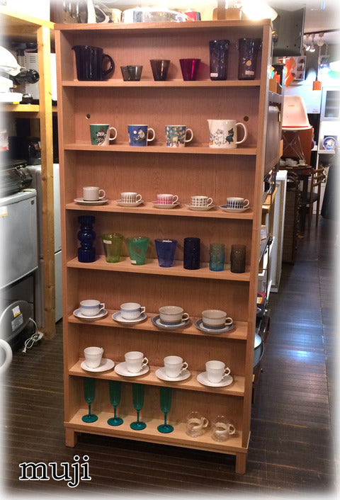 ◎14cmであなたの収納空間が変わります！ ～ 経堂店 muji 無印良品　良品計画　タモ材　キャビネット収納　ブックシェルフ　ナチュラル　B　【買取と販売とレンタルのお店】