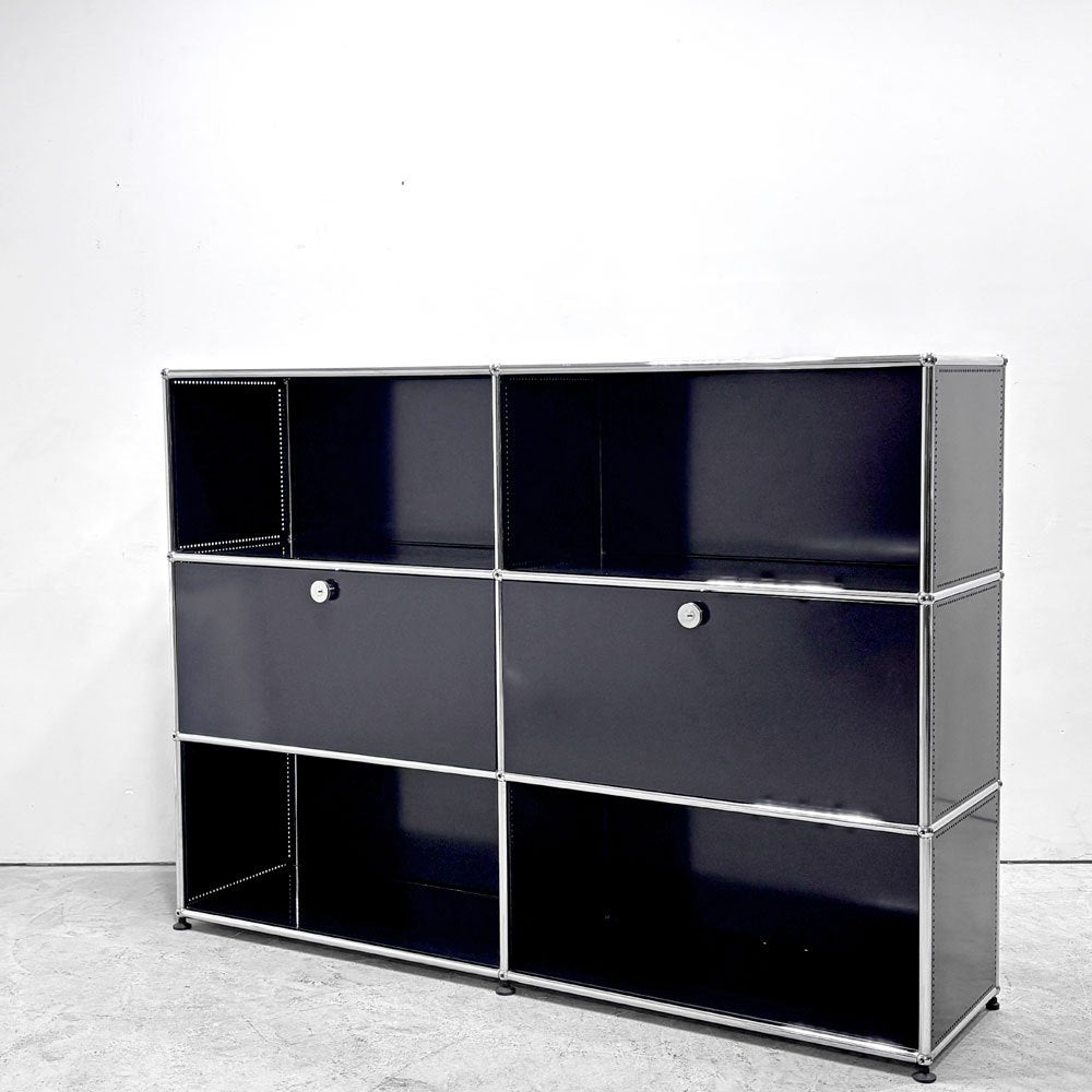 【祖師ヶ谷大蔵店】ユーエスエムハラー USMハラー USM Haller キャビネット シェルフ 2列3段 グラファイトブラック ドロップダウンドア ×2 鍵付き スイス  買取させていただきました。