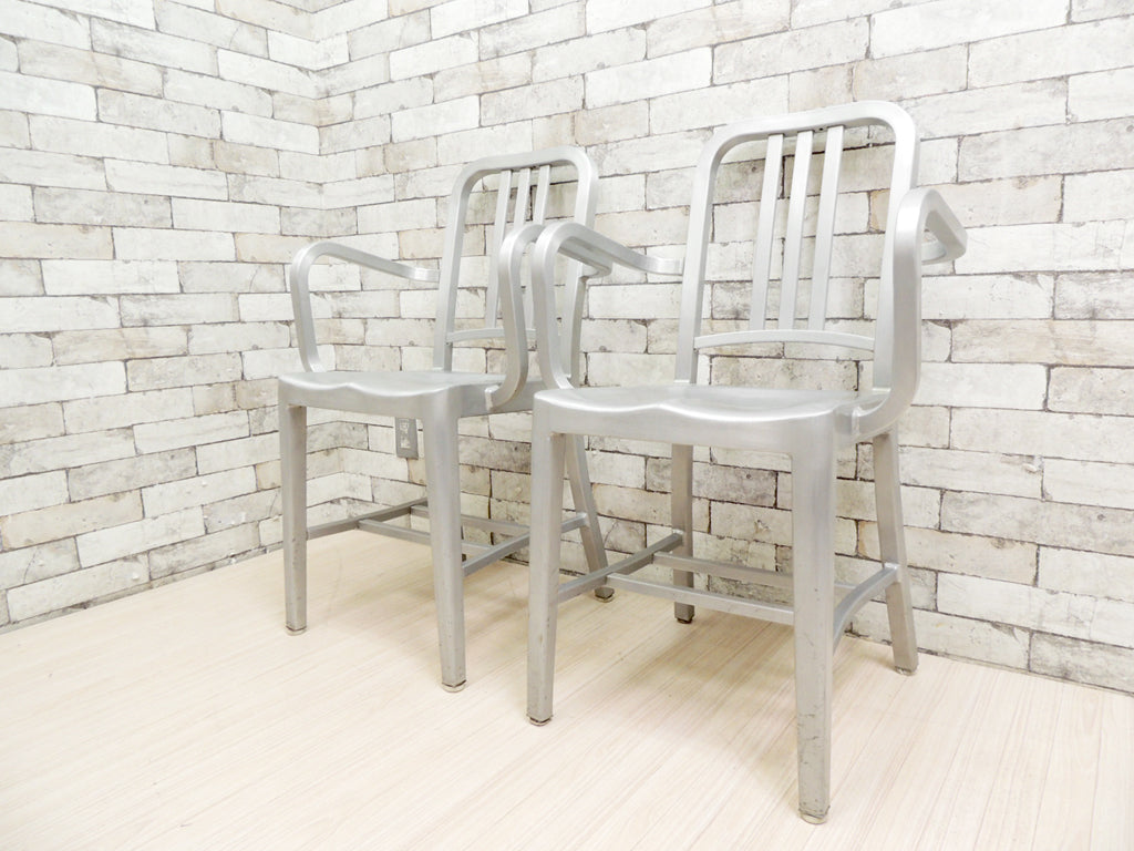 エメコ EMECO ネイビー アームチェア NAVY ARMCHAIR アルミ ALUMINUM BRUSHED 2脚   中古品 買い取りしました。