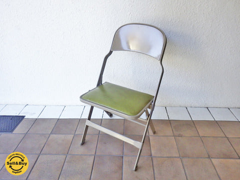 クラリン CLARIN 米国 ビンテージ フォールディングチェア　折り畳み椅子 レザー～折りたたみ椅子の代表格・クラリン社のビンテージチェア。【買取と販売とレンタルのお店】