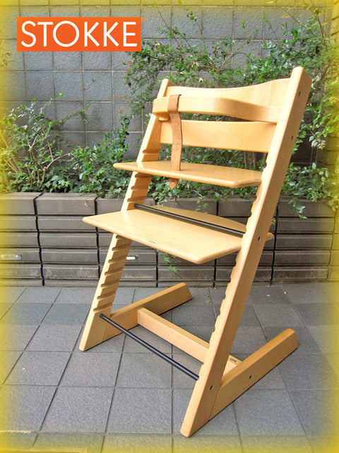 ノルウェー STOKKE A.S / ストッケ社 一番人気色&廃盤旧タイプガード付き 『 トリップ・トラップ （ ナチュラル） 』 ～ デザイン先進国ノルウェー発！ ベビーチェアの代名詞！！ ～