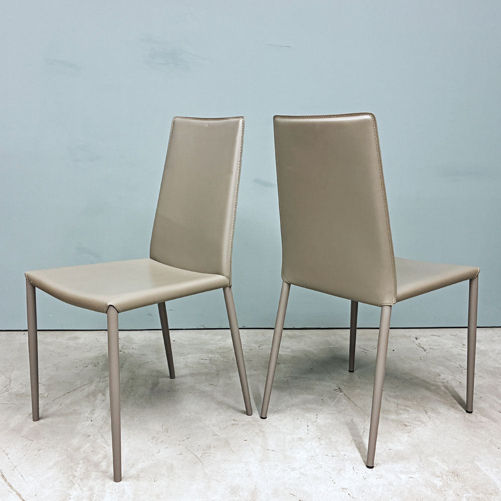 【経堂店】カリガリス Calligaris ボヘム BOHEME ダイニングチェア トープ 再生レザー ミニマル モダン イタリア 計2脚 買取させていただきました。