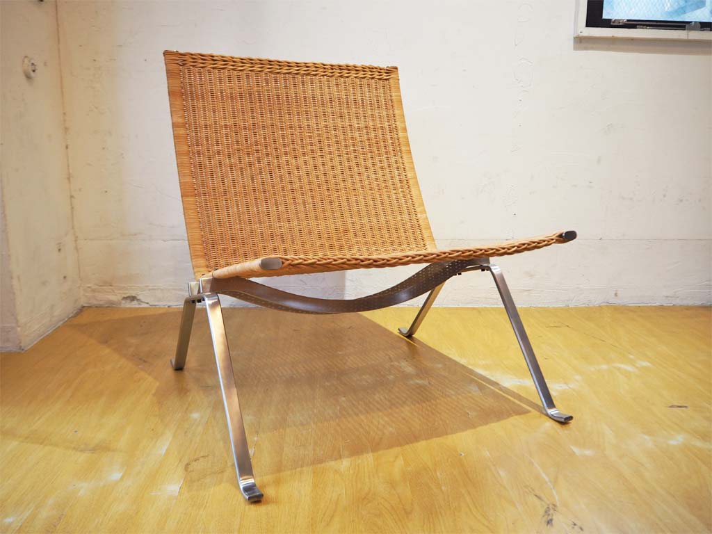 フリッツハンセン Fritz Hansen ピーケー22 PK22 イージーチェア 籐 ラタン × スチール脚 ポール・ケアホルム Poul Kjærholm 中古品 買い取りしました。