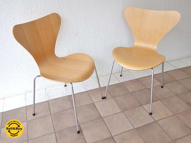 フリッツハンセン Fritz Hansen セブンチェア Seven Chair アルネヤコブセン Arne Jacobsen ビーチ ナチュラル ×2脚 北欧家具 デンマーク 買い取りしました。用賀店 出張買取もお任せ下さい。