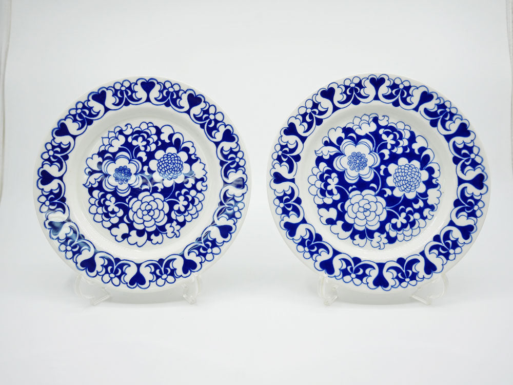 アラビア ARABIA ガーデニア Gardenia プレート Φ17cm ブルー ゴラン・バック エステリ・トムラ フィンランド ビンテージ 北欧食器 希少 ２点 中古品 買い取りしました。