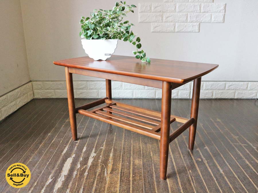カリモク karimoku ビンテージ コーヒテーブル デコラトップ ローズウッドカラー オールドカリモク 中古品  買い取りしました。経堂店 出張買取もお任せ下さい。