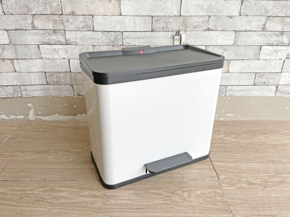 ハイロ Hailo エコデュオプラス ダストボックス Lサイズ ホワイト フットペダル式 17L+9L バケツ×2個 ゴミ箱 ドイツ 定価￥19,800- 中古品 買い取りしました。