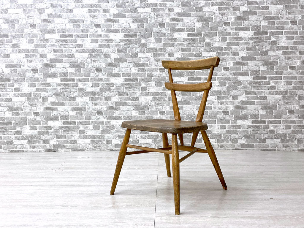 アーコール ERCOL ダブルバックチェア レッドドット 赤色 キッズチェア エルム材 スタッキング 英国ビンテージ UK Vintage 中古品 買い取りしました。