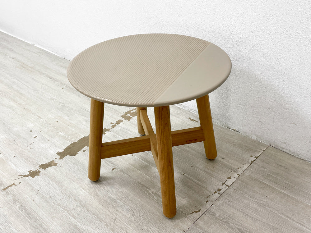 デドン DEDON エンブレイス M BRACE COLLECTION サイドテーブル セラミック天板 チーク材 直径50cm ガーデン 屋外可 ドイツ 参考価格￥253,000-   中古品 買い取りしました。