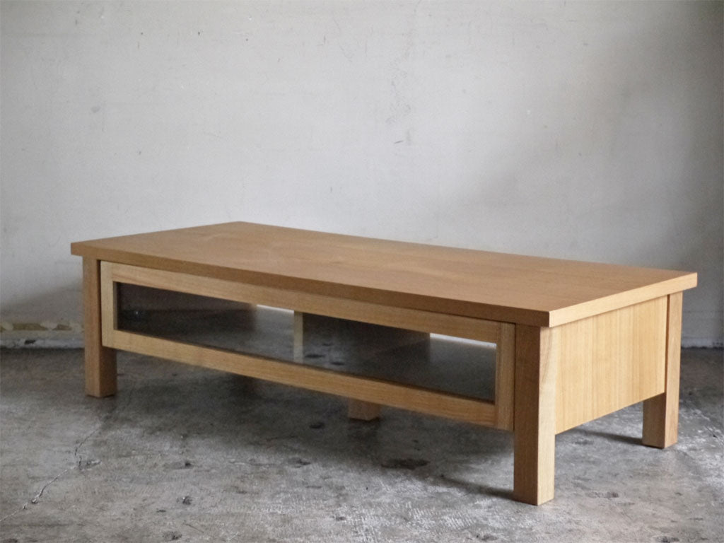 無印良品 MUJI タモ材 AVラック 109cm AVボード AVボード テレビ台 ガラス扉 フラップ扉 ナチュラルデザイン 中古品 買い取りしました。