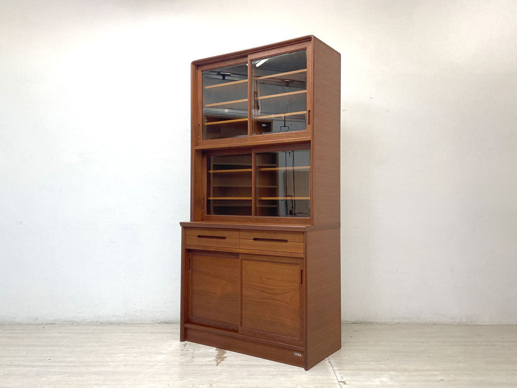 日田工芸 HITA craft チーク材 食器棚 キッチン カップボード ガラスキャビネット 昭和レトロ ジャパンビンテージ 北欧スタイル 中古品 買い取りしました。