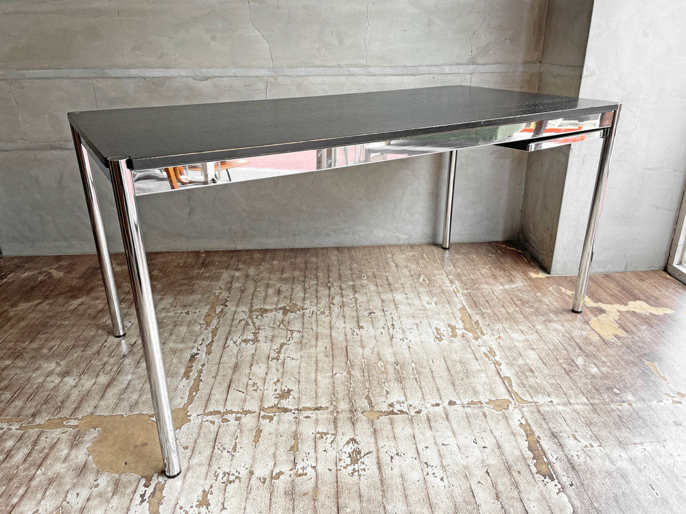 USMハラー USM Haller モジュラーファニチャー ハラーテーブル ワークデスク ブラックウッド天板 W150cm トレイテーブル仕様 高さ調整機能付 中古品 買い取りしました。